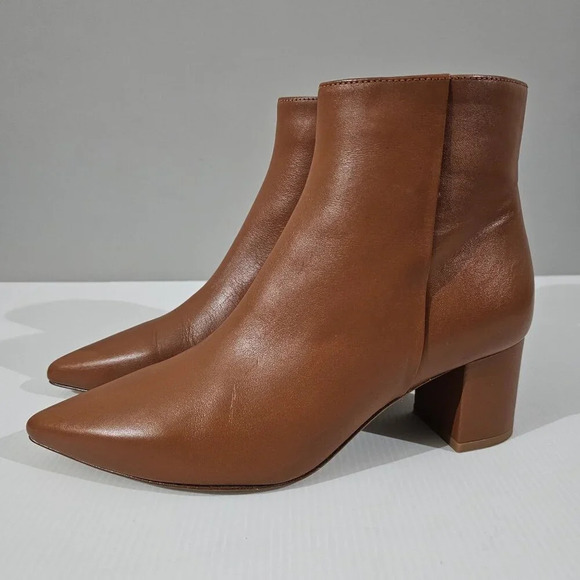 NEW L'Agence Jeanne II Ankle Bootie EU Size 39  Brown Leather Pointed Toe Heeled - Picture 15 of 15